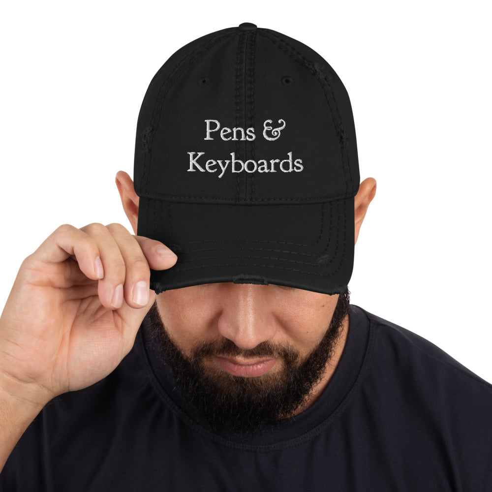 Pens & Keyboards Distressed Dad Hat