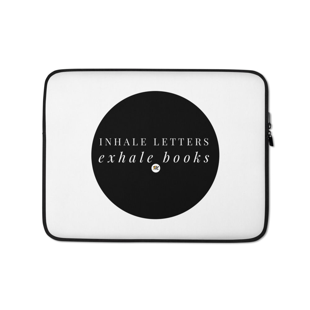 Inhale Letters Exhale Books Laptop Sleeve