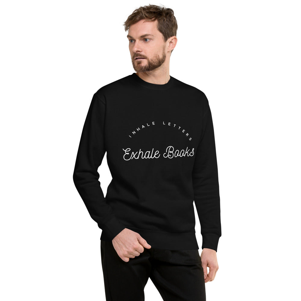 Inhale Letters Exhale Books Unisex Fleece Pullover