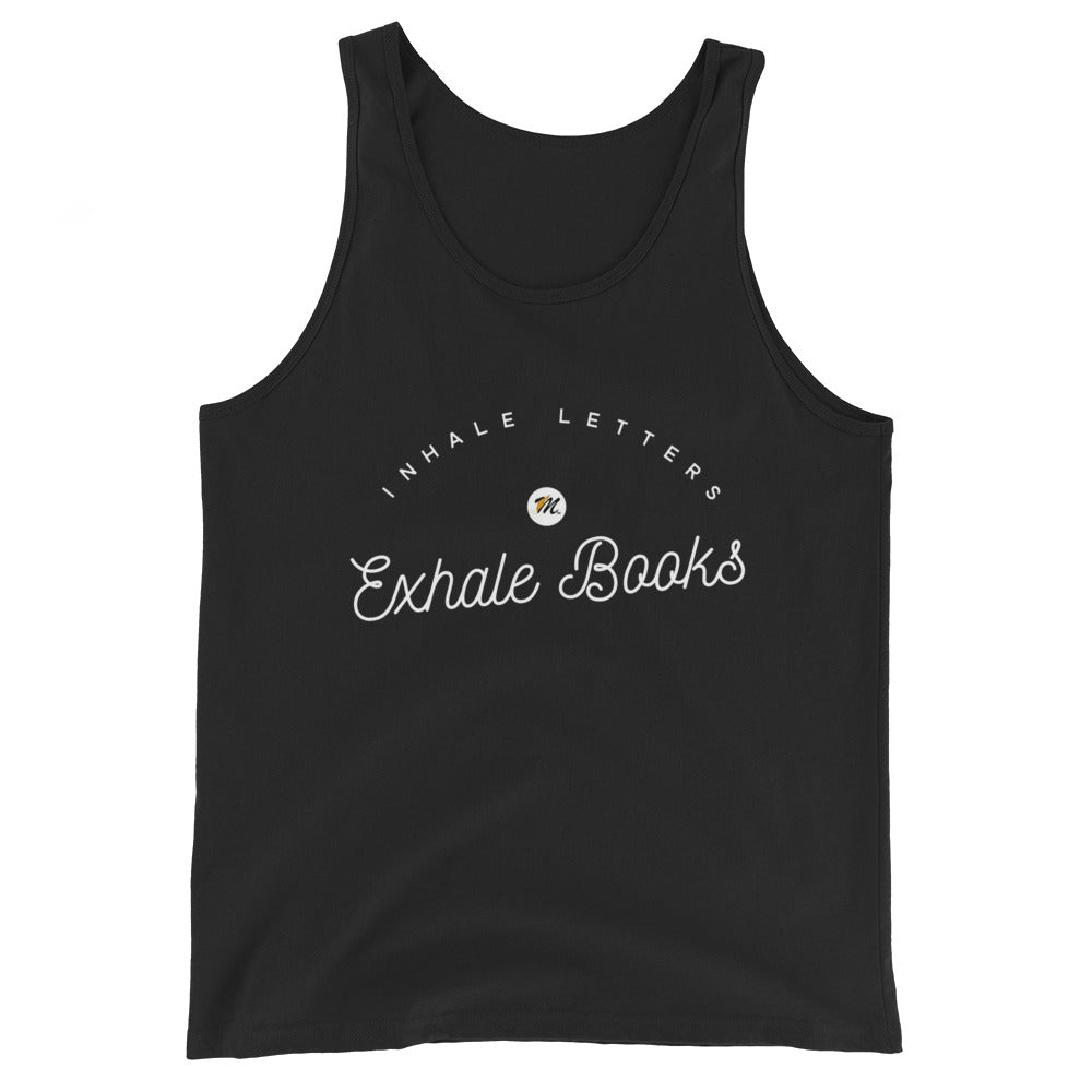 Inhale Letters Exhale Books Unisex Tank Top