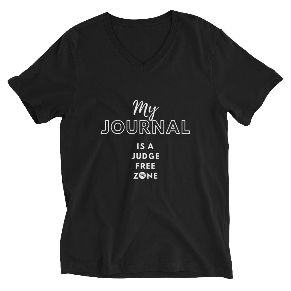 My Journal is a Judge Free Zone Unisex Short Sleeve V-Neck T-Shirt